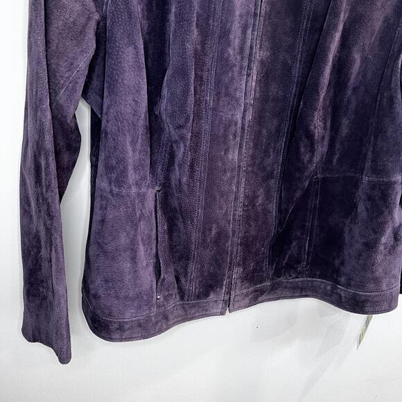 Style & Co Jacket Womens‎ 18W Genuine Leather Full Zip Lined New Plus Size Suede - Picture 9 of 11